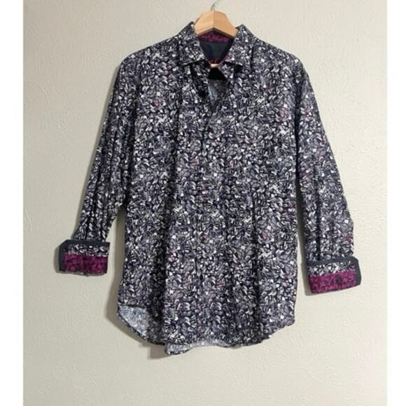 Robert Graham Abstract Cotton Button Down Flip Cuff  Medium - Picture 3 of 5